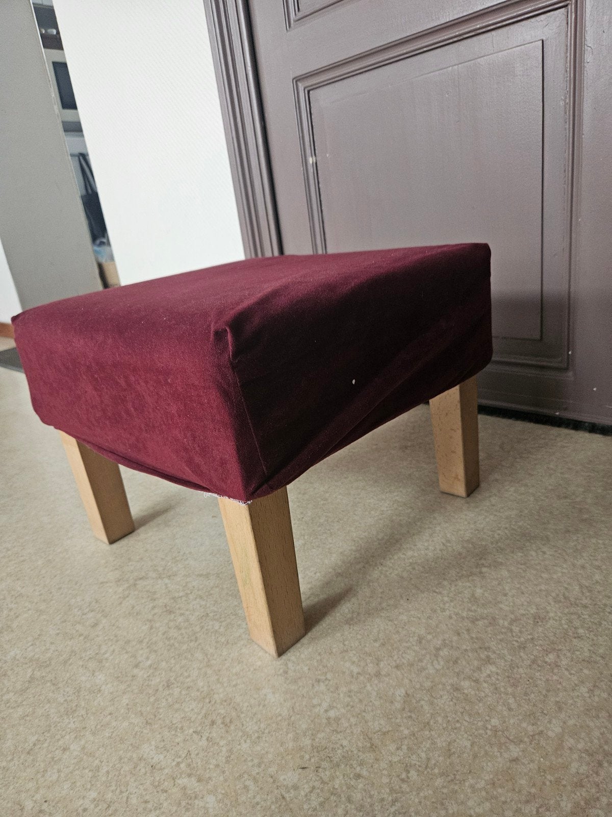 Paire de Poufs Carrés Qualité Supérieure – Ultra Solides, Enlèvement, Bois