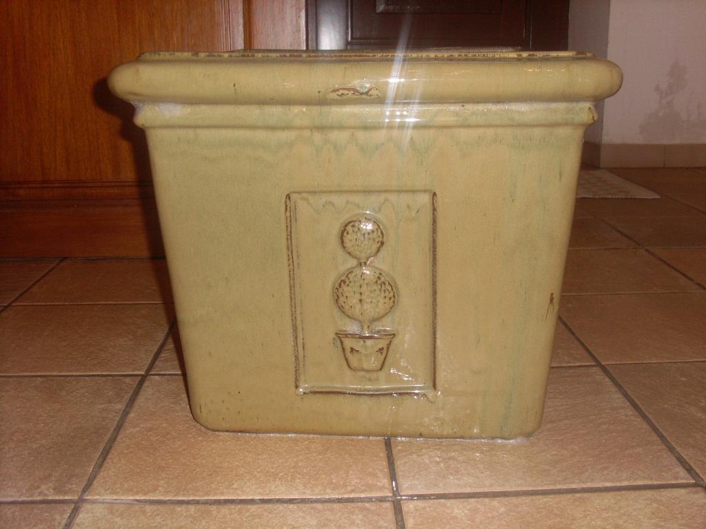 joli pot en céramique, Jardin & Terrasse, Enlèvement, Comme neuf, Carré, Moins de 40 cm