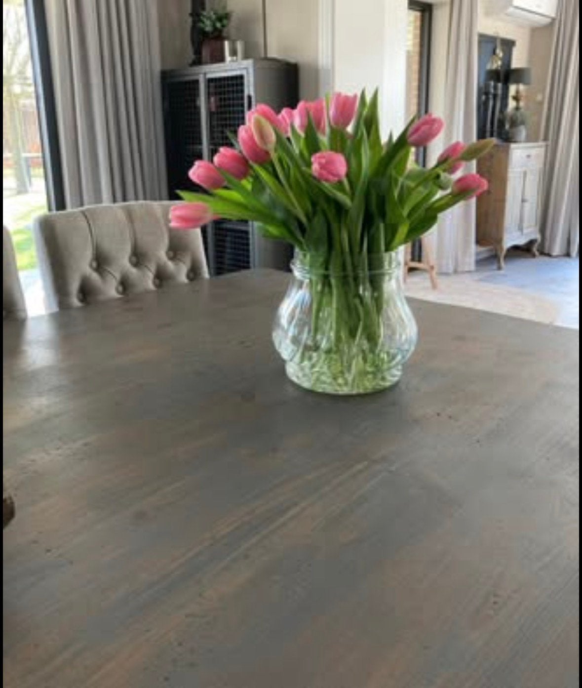 Landelijke eettafel, Huis en Inrichting, Ophalen, 100 tot 150 cm, 200 cm of meer, Zo goed als nieuw