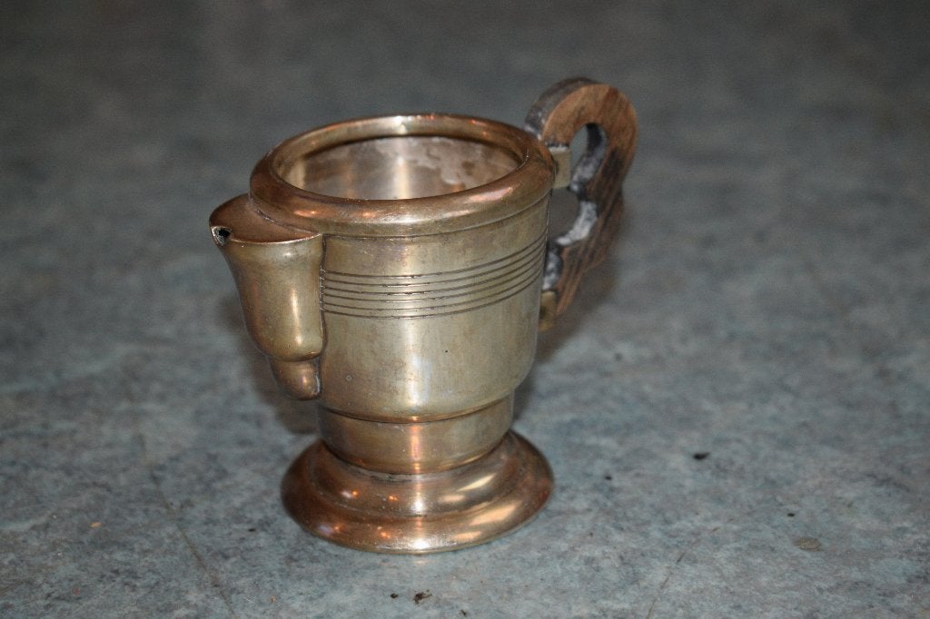 ancien pot à crème art deco metal argenté poinçon, Antiquités & Art, Enlèvement ou Envoi