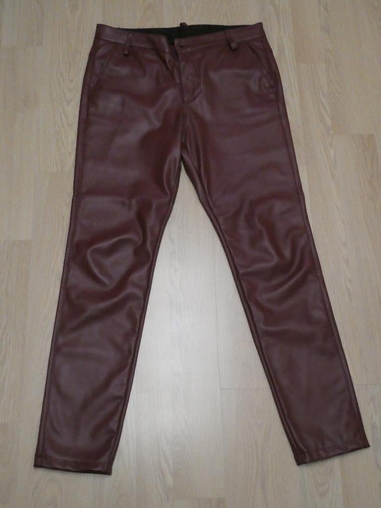 Broek Leather Look Bordeaux, Ophalen of Verzenden, Nieuw