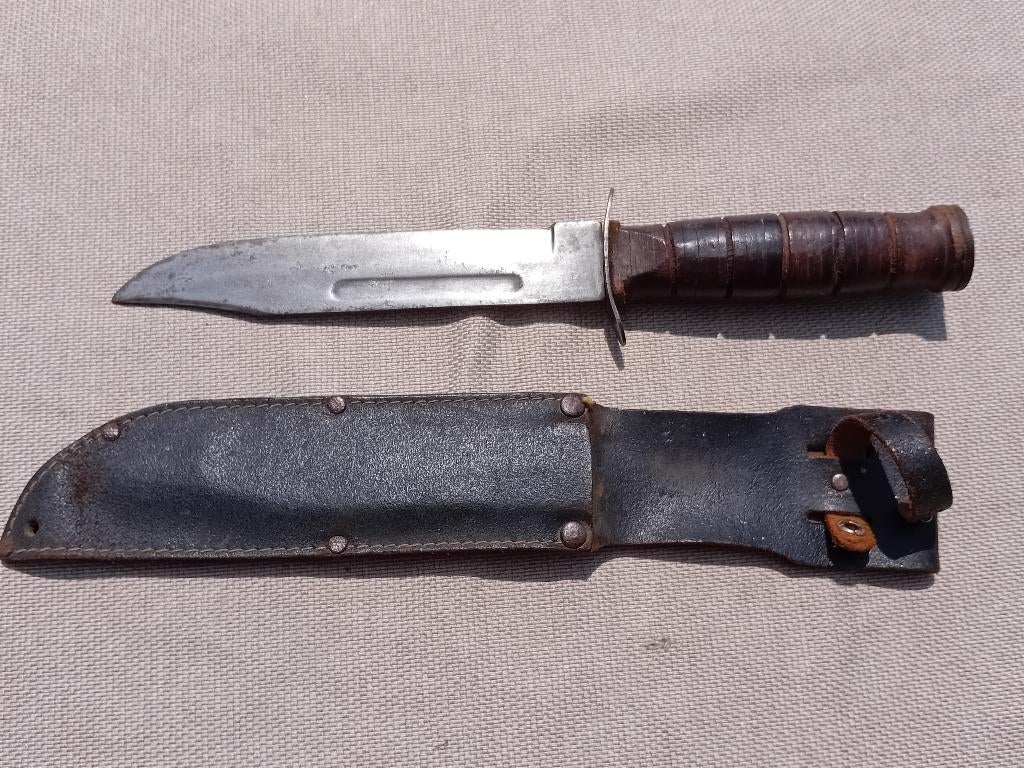 vintage groot Bowie knife, Ophalen of Verzenden, Landmacht, Mes of Dolk
