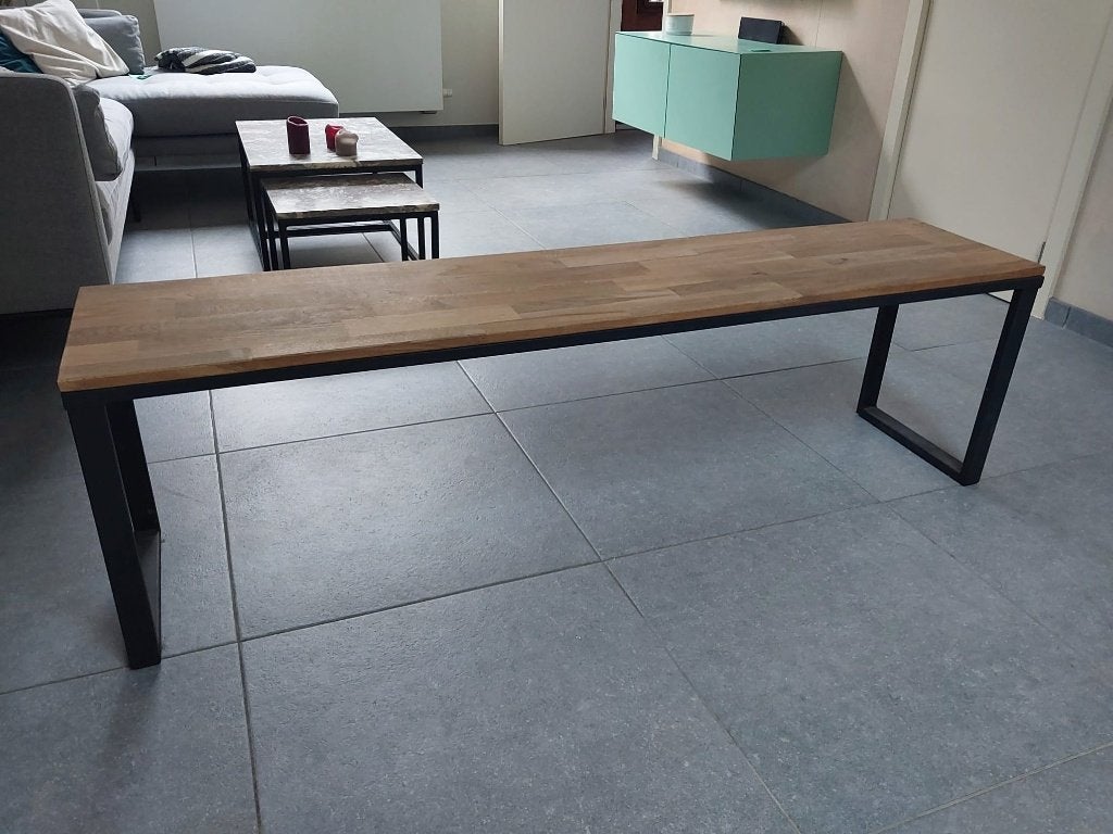 Bank in massief eik la redoute, Huis en Inrichting, Tafels | Eettafels, Ophalen, Minder dan 50 cm, Zo goed als nieuw, 150 tot 200 cm