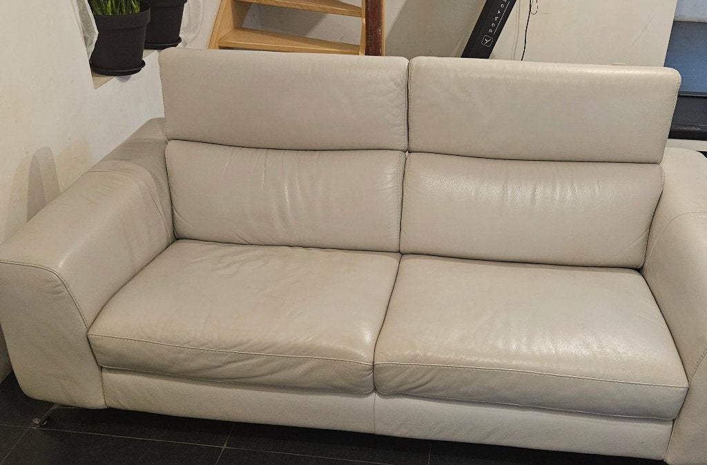 Zetel, Maison & Meubles, Canapés | Salons, Utilisé, Banc droit, Deux personnes, 150 à 200 cm, 75 à 100 cm, Bois, Cuir, Enlèvement