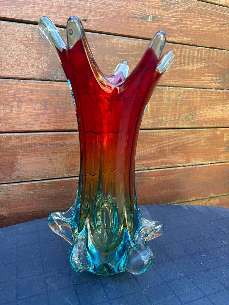 Zware, mooie vaas  - Murano, Ophalen of Verzenden