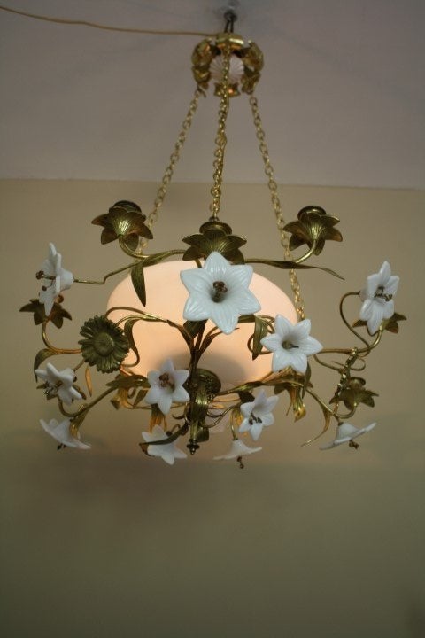 Luster met opaline, Antiek en Kunst, Ophalen