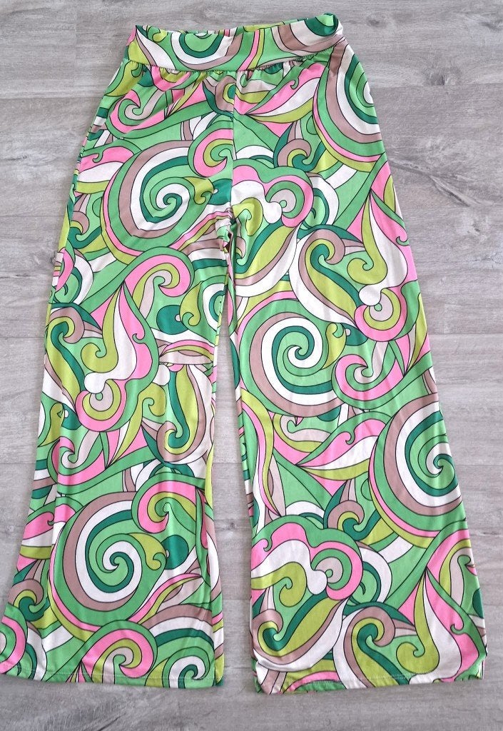 Flower power broek, Kleding | Dames, Maat 38/40 (M), Local, Meerkleurig, Ophalen of Verzenden