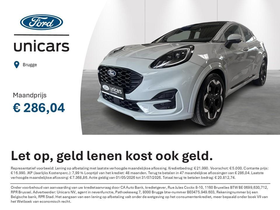 Ford Puma 1.0i Ecoboost mHEV 92kW ST-Line X, Auto's, Ford, Voorwielaandrijving, Stof, Bedrijf, 5 deurs