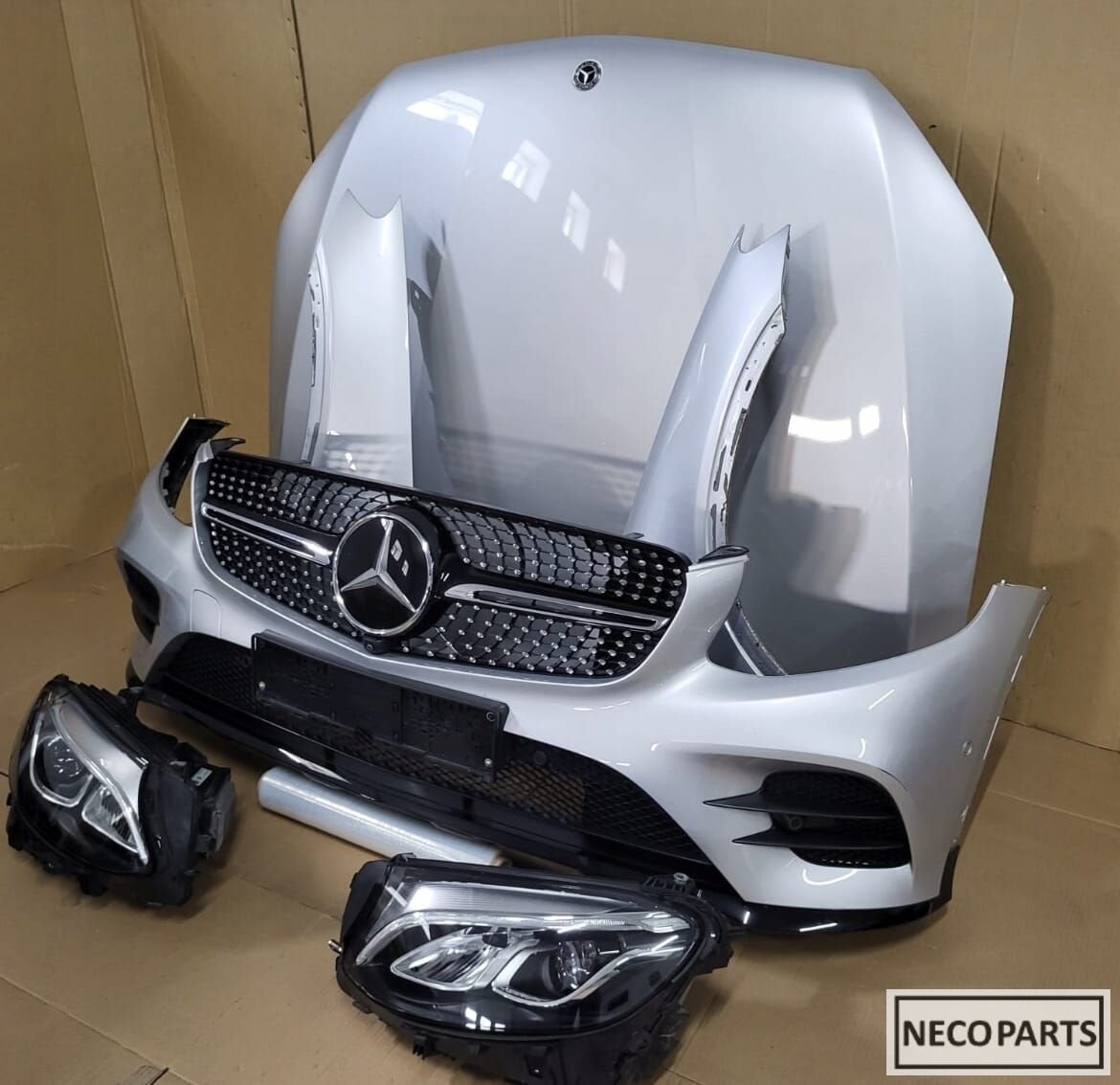 MERCEDES GLC W253 COUPE COMPLEET VOORKOP BUMPER KOPLAMP O.A!, Gebruikt, -, Ophalen of Verzenden, Bumper