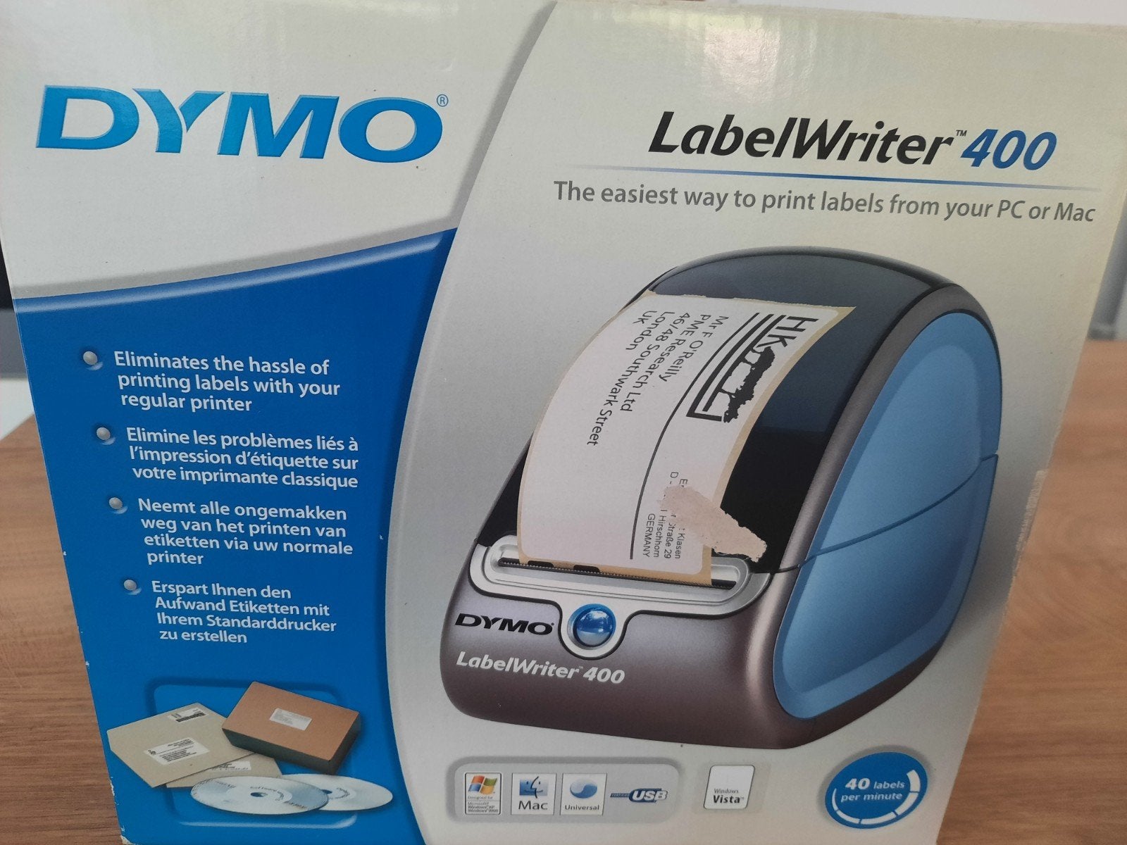 Dymo labelwriter, Enlèvement