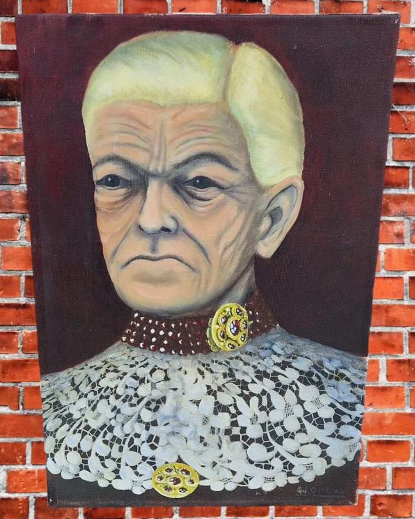 Indrukwekkend schilderij van de kunstschilder J.Korbee, Antiek en Kunst, Doek, Portret of Personen, Ophalen of Verzenden, Olieverf