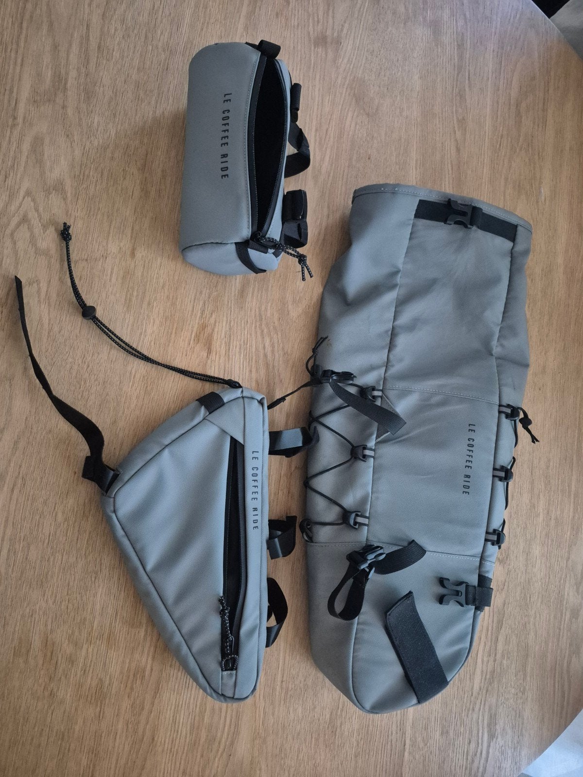 full bikepack set (3 bags) - Grey, Fietsen en Brommers, Fietsaccessoires | Fietstassen, Verzenden, Nieuw