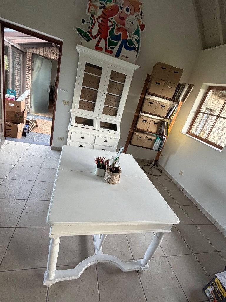 MAGNIFIQUE VAISSELIER EN TECK MASSIF +TABLE BOIS, Maison & Meubles, Enlèvement, Utilisé, Teck