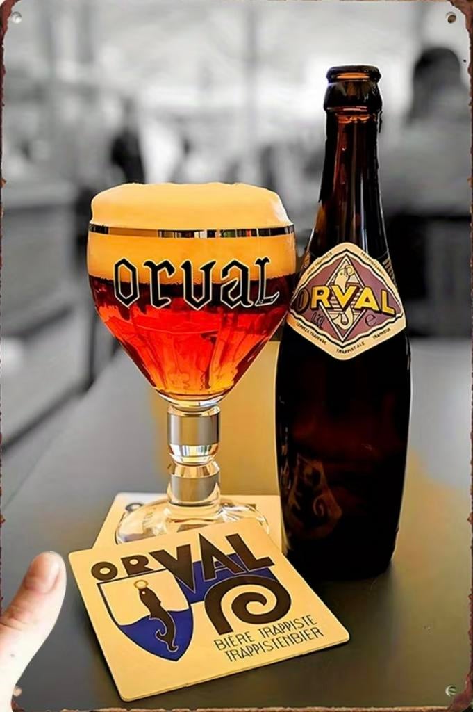 Metalen reclamebord Orval trappist 5 - retro vintage mancave, Ophalen of Verzenden, Nieuw, Reclamebord