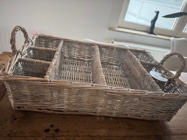 Nieuwe rotan bestekmand met kaartje, Ophalen of Verzenden, Nieuw