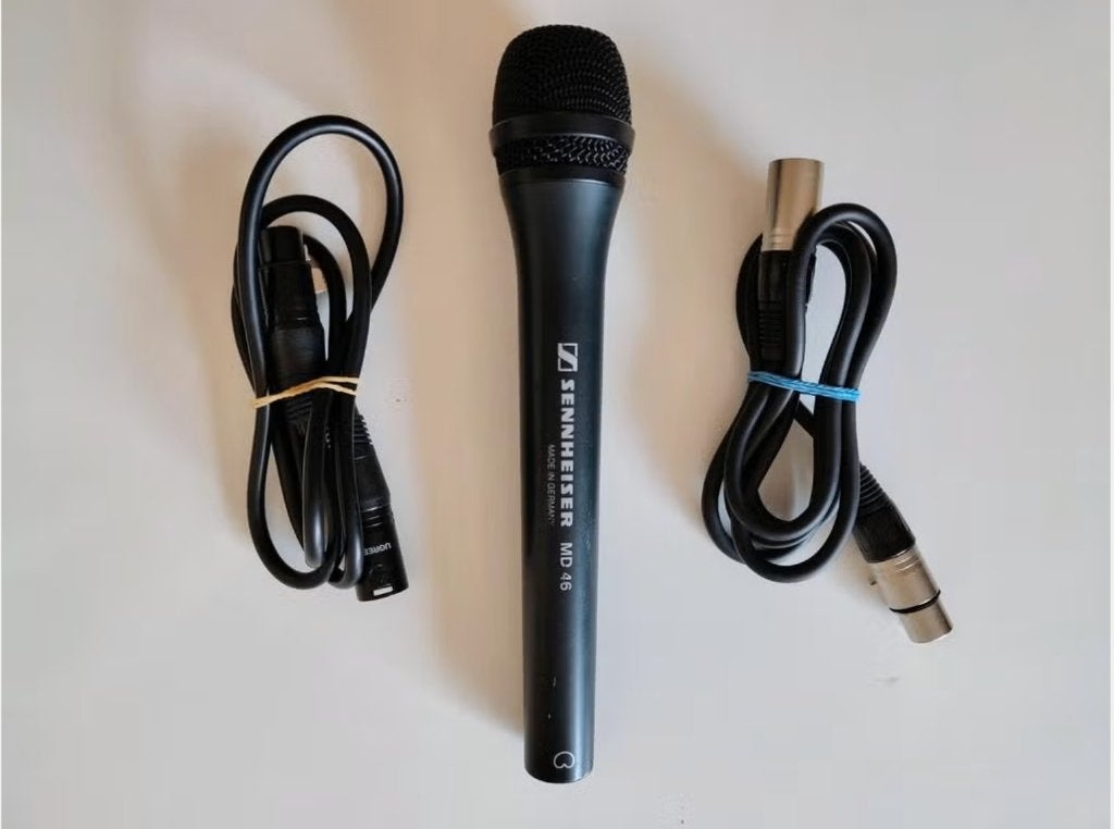 Sennheiser MD 46 + kabels, Ophalen, Gebruikt, Studiomicrofoon