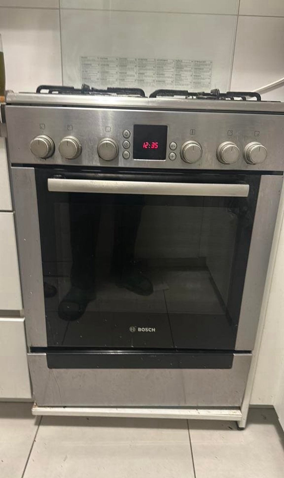 Bosch gasfornuis met elektrische oven – inox, Ophalen, Bosch, Oven