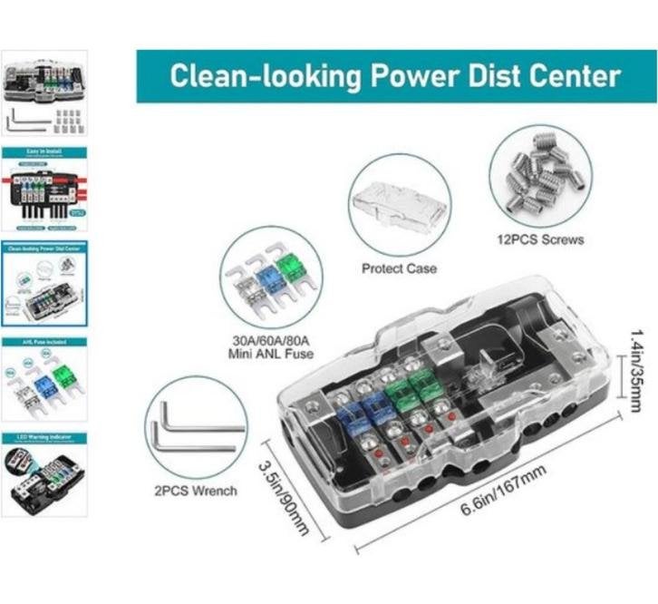 power distributieblok, auto-audio multifunctionele 4-weg mid
