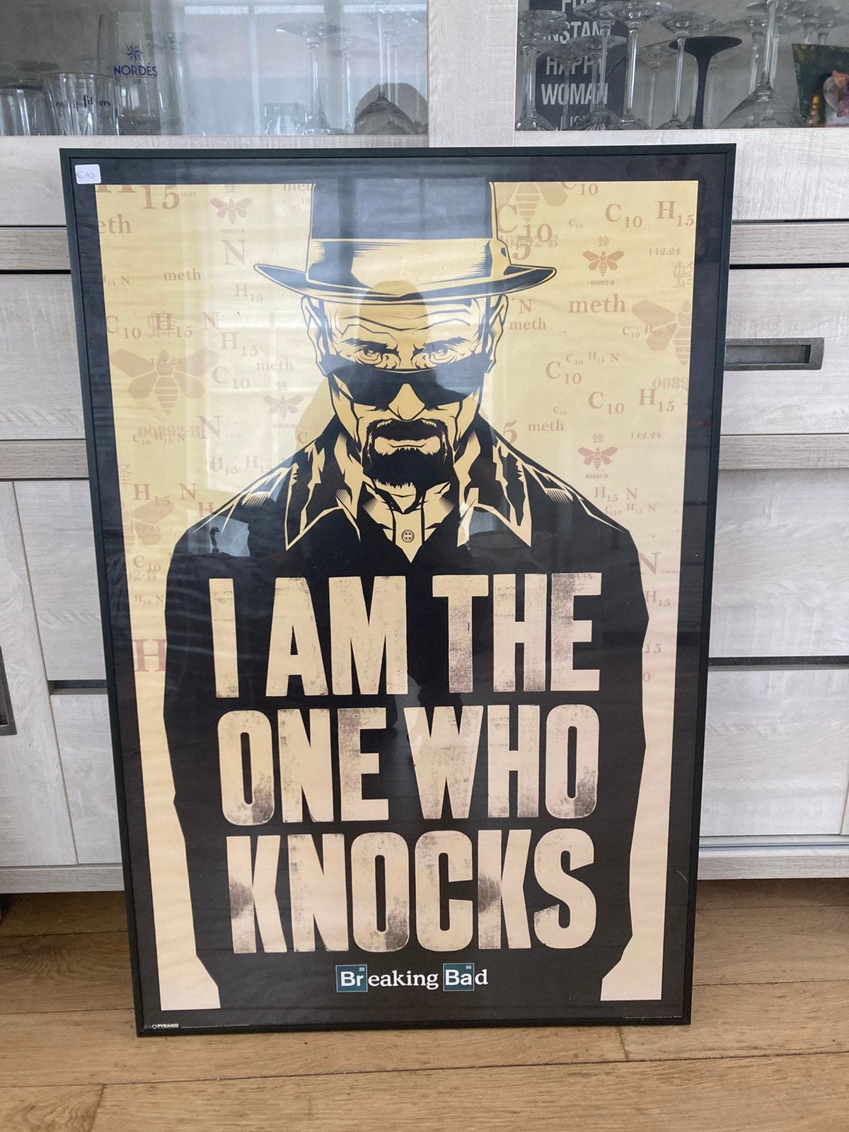 Zwart kader met poster Breaking Bad, Ophalen, Gebruikt, 50 tot 75 cm, Overige typen
