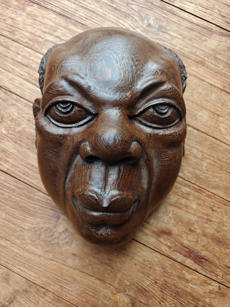Handgemaakt Afrikaans houten masker - 28cm, Fait main, Afrique, Brun, Enlèvement