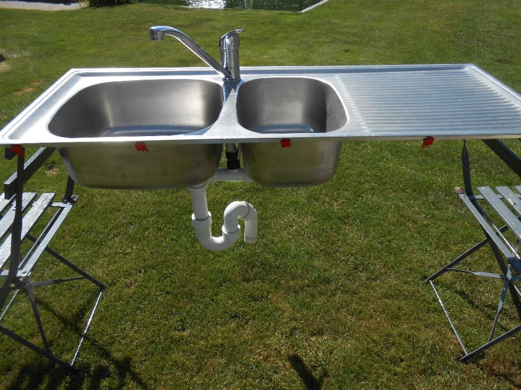 inox pompbak met kraan, Ophalen, Inox, Kraan