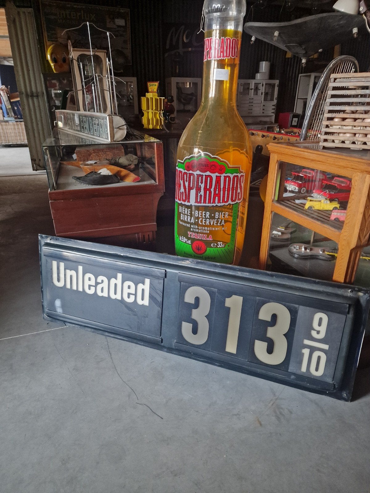benzinepomp prijsbord voor shell gulf esso modil texaco, Verzamelen, Ophalen, Gebruikt, Lichtbak of (neon) lamp