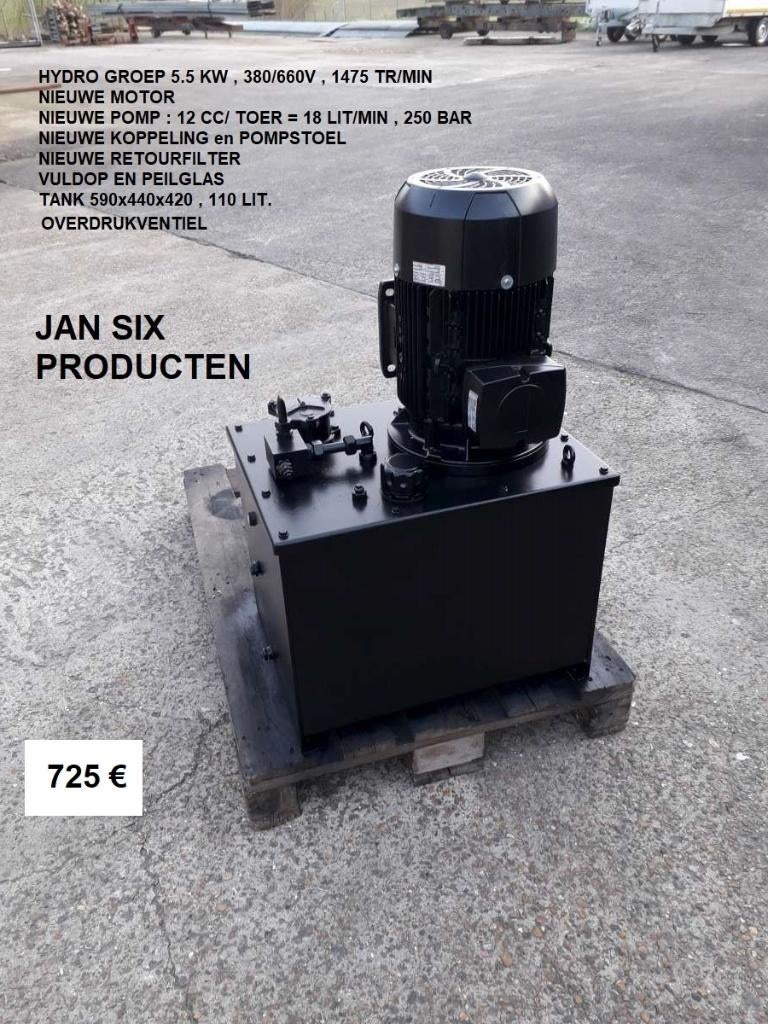 HYDRAULISCHE GROEP 5.5 KW 380/660 V , 18 LIT / MIN, Ophalen, Zo goed als nieuw