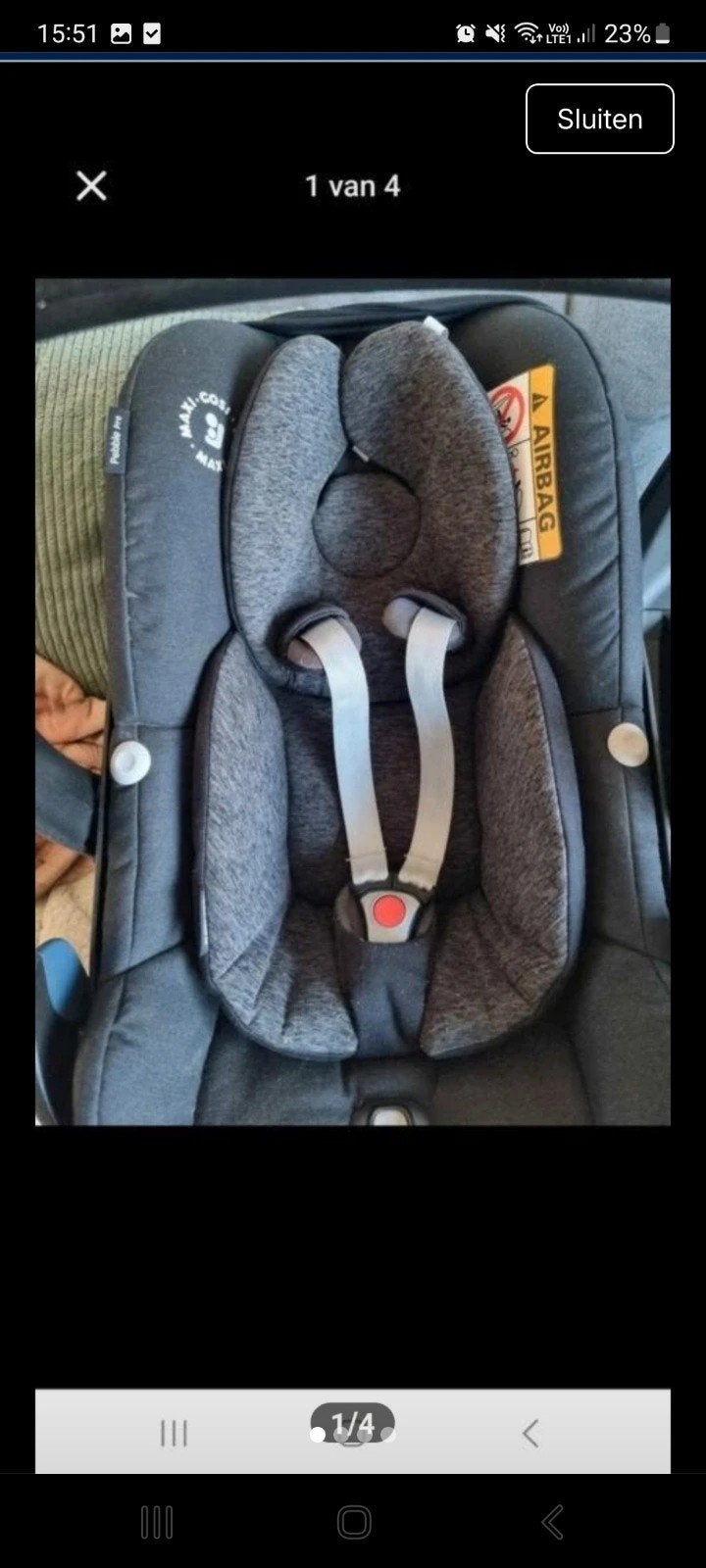 Maxi cosi pebble pro, Enlèvement