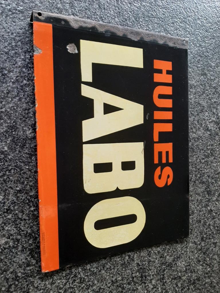 Labo emaille bord, Ophalen of Verzenden