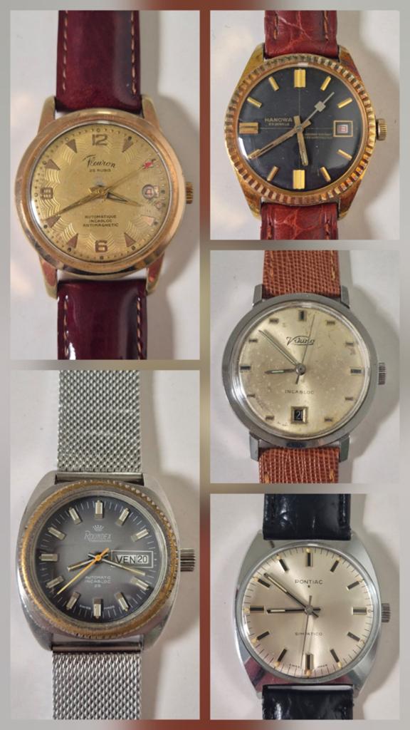 Verzameling vintage horloges, collectie watches antiek, Handtassen en Accessoires, Horloges | Antiek, Overige merken, Staal, Verzenden