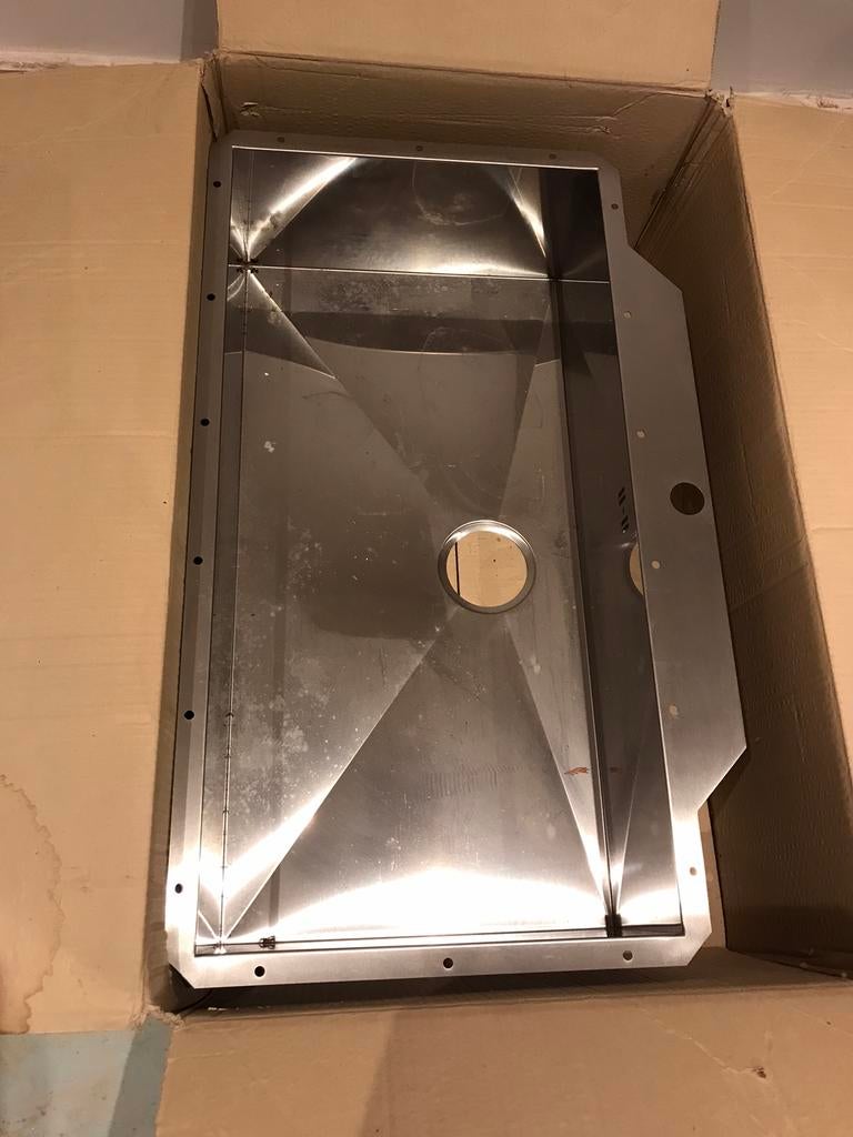 Roestvrijstalen spoelbak, Doe-het-zelf en Bouw, Ophalen, Zo goed als nieuw, Inox, Wastafel