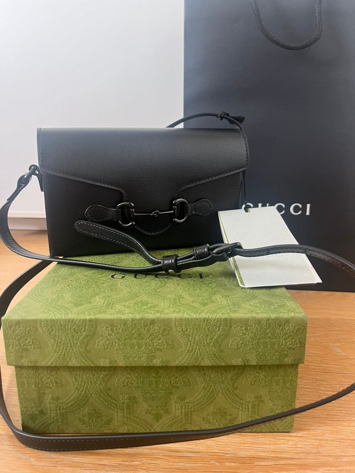 GUCCI new horsebit 1955 mini noir, Envoi, Neuf, Noir, Sac à bandoulière