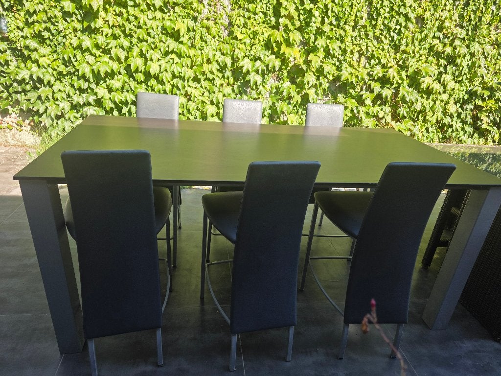 Table haute + chaises, Enlèvement ou Envoi, Utilisé, Y compris les chaises de bar