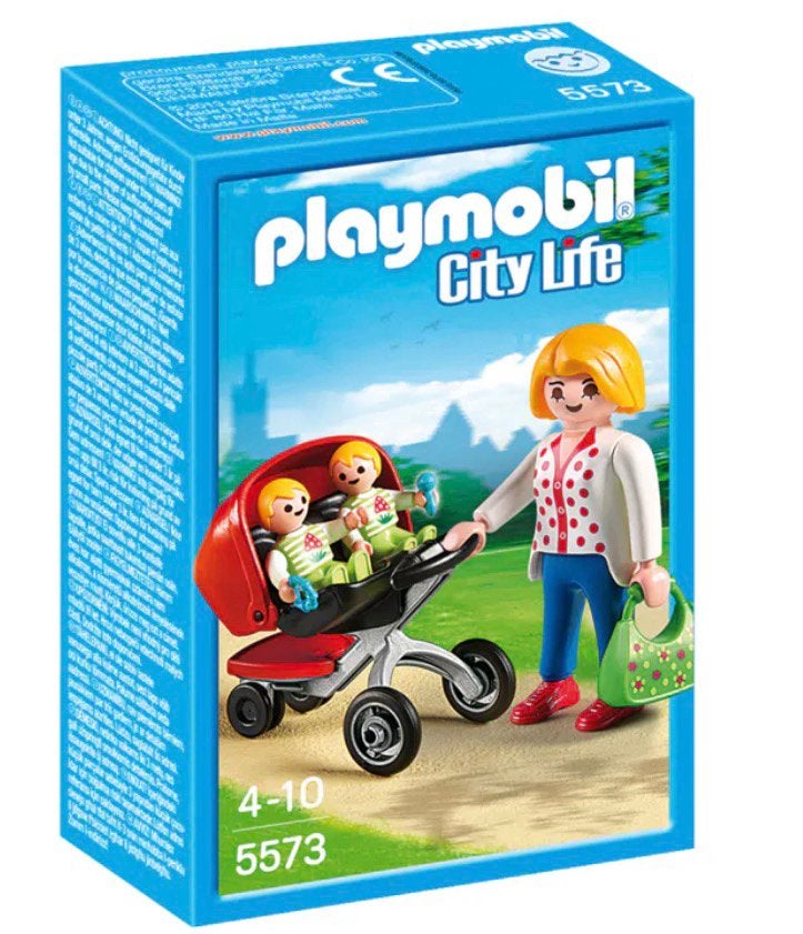 Playmobil maman avec jumeaux et poussette, Enlèvement ou Envoi, Utilisé