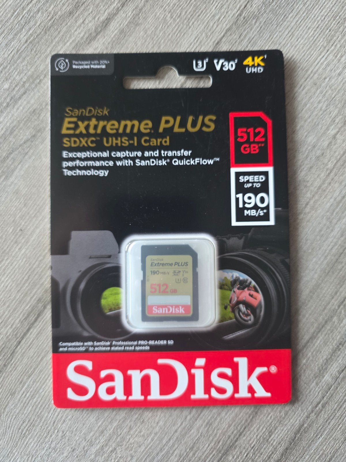 SanDisk Extreme PLUS 512 GB SD-kaart - NIEUW
 Nieuw, ja, Ophalen of Verzenden, SD