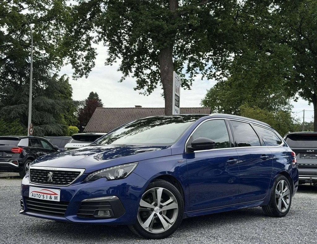 Peugeot 308 SW 1.2i Benzine GT Line Pano Camera Carplay Gara, Auto's, Gebruikt, 1199 cc, Blauw, 3 cilinders