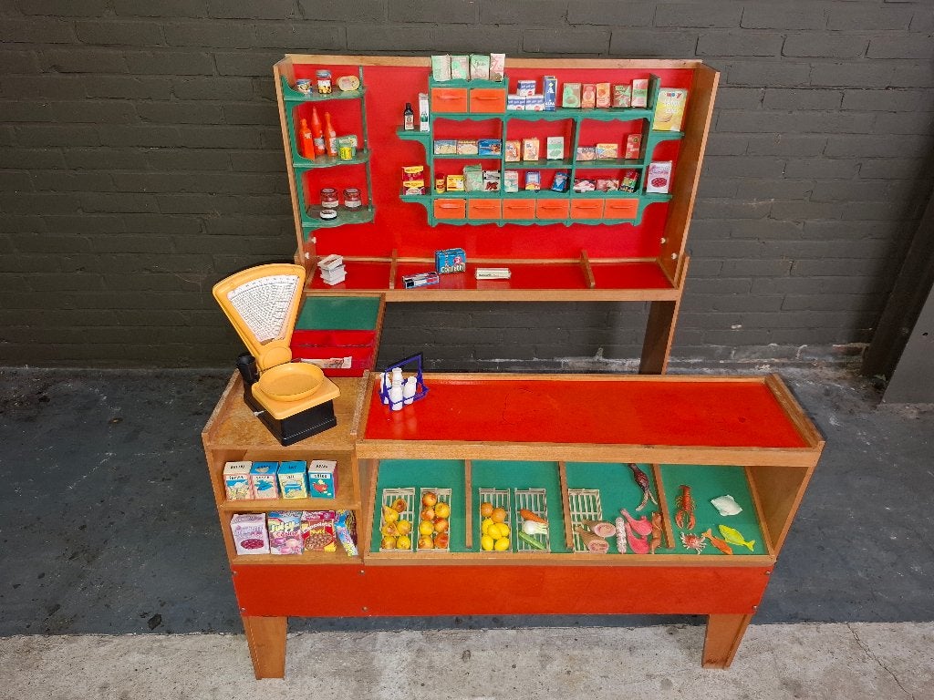 Vintage U-vormige speelgoedwinkel jaren 50/60 COMPLEET!, Ophalen, Gebruikt, Meubelstuk of Keukentje