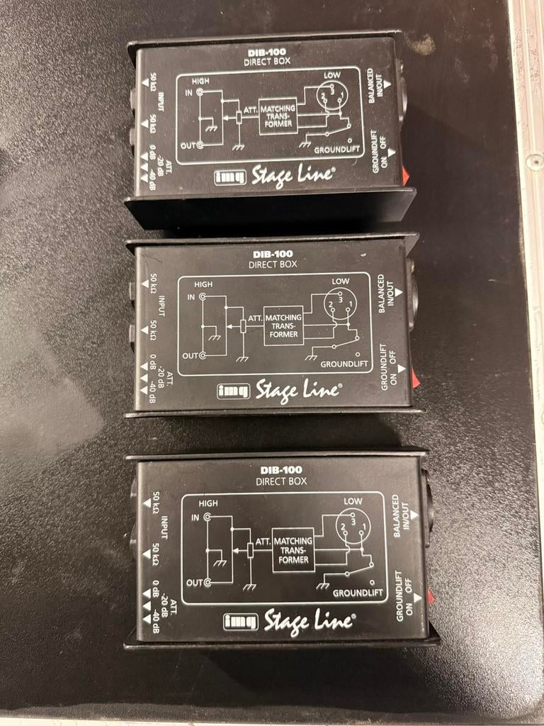 3x IMG Stageline DIB-100 DI box / direct box, Enlèvement, Comme neuf