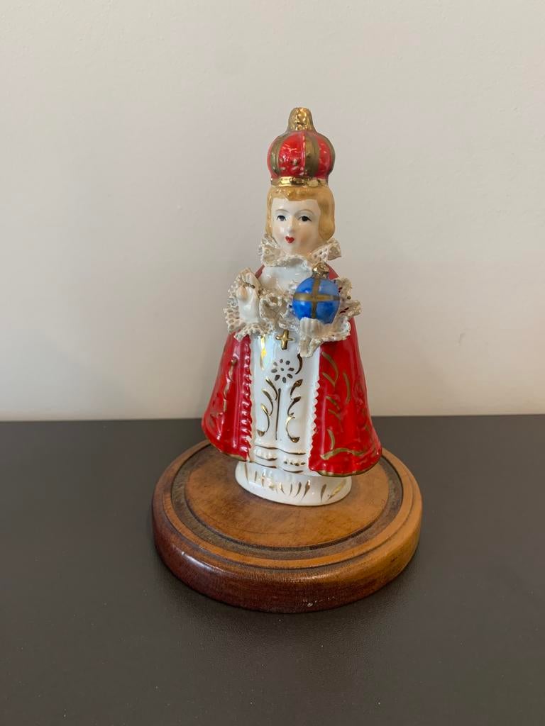 Vintage religieus porselein beeldje kindje Jezus van Praag, Ophalen of Verzenden