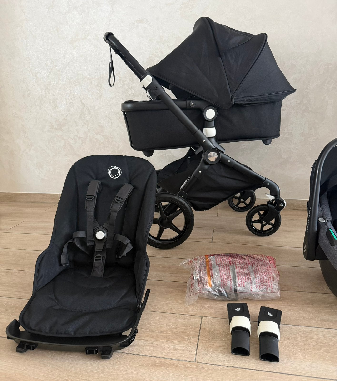 Bugaboo Lynx avec berceau et siège et maxi Cosi, Enfants & Bébés, Enlèvement ou Envoi, Couverture pieds, Babygeluk, Comme neuf