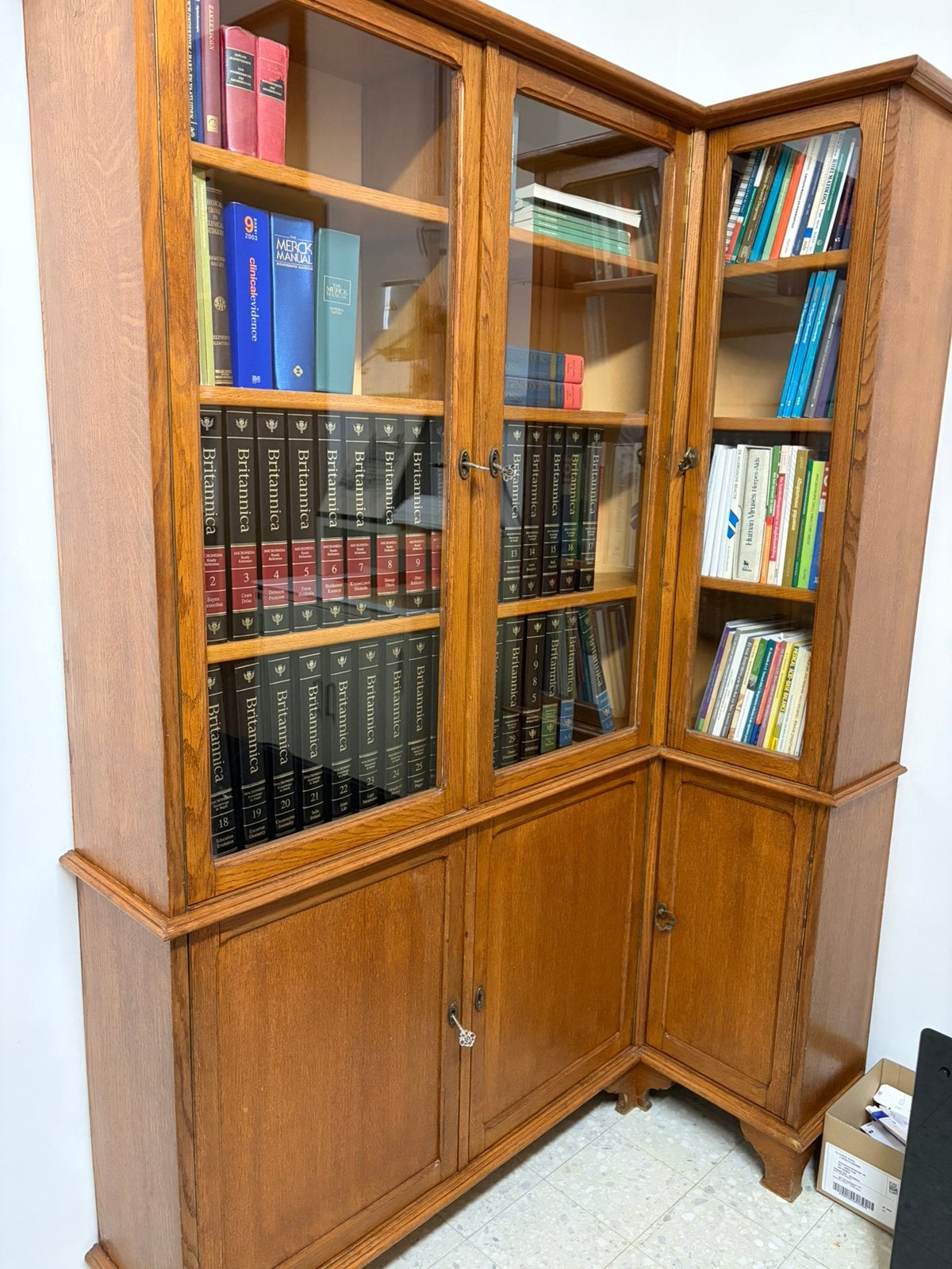 Antieke vitronekast met volledige Brittanica encyclopedie, Enlèvement