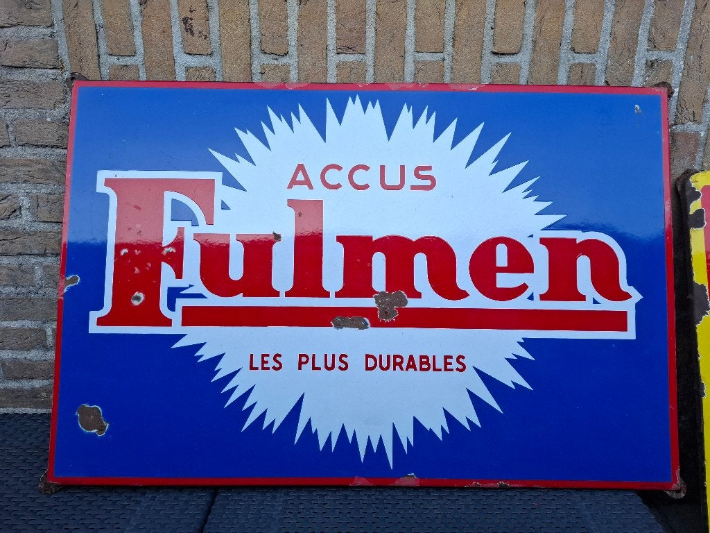 Plaque émaillée Fulmen authentique, Enlèvement ou Envoi, Comme neuf, Panneau publicitaire