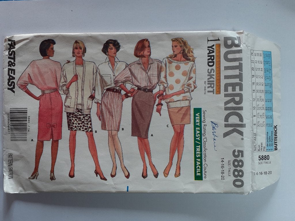 Naaipatroon Butterick 5880 VINTAGE, Hobby en Vrije tijd, Kledingpatronen, Overige merken, Vrouw, Ophalen of Verzenden, Overige typen