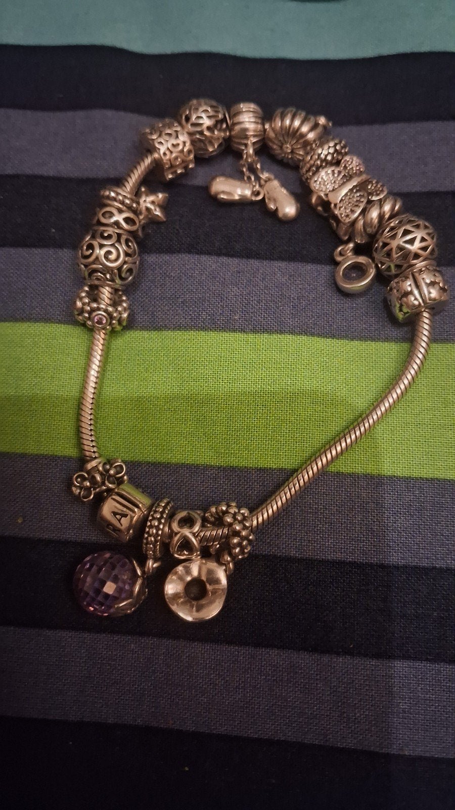 Magnifique bracelet à breloques Pandora en argent avec brelo, Enlèvement, Comme neuf, Argent, Argent
