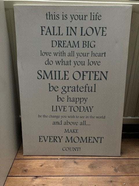 canvas met tekst, Ophalen, Minder dan 50 cm, Gebruikt, 50 tot 75 cm