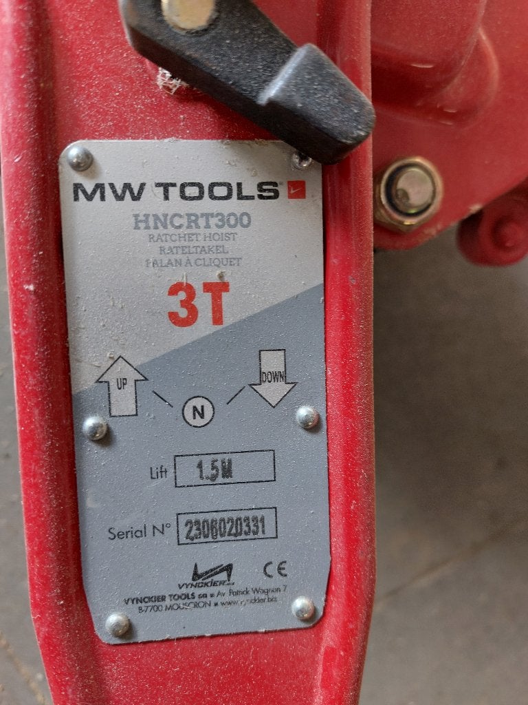Palan à cliquet 3T MW Tools, Enlèvement, Neuf
