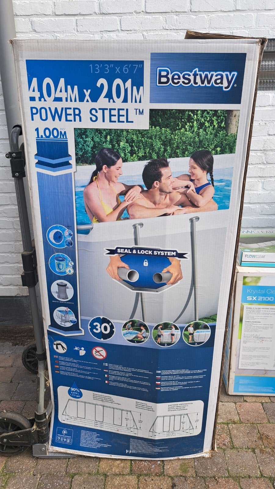 Zwembad 404x201x100 incl accessoires, Ophalen
