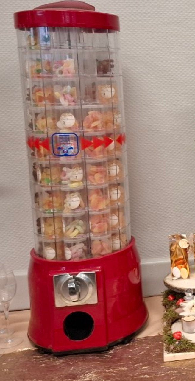 Vending snoep, chips, pringles. Draaibare bak selectie., Enlèvement, Utilisé