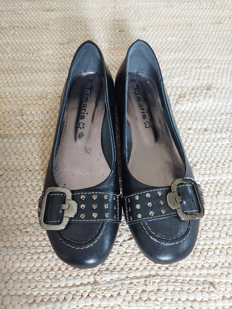 Mocassins d'été noirs à clous pour femmes - taille 39, Enlèvement ou Envoi, Sabots, Noir, Neuf