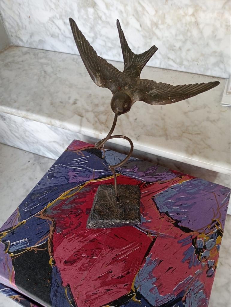Antieke ijzeren vogel, Antiek en Kunst, Ophalen of Verzenden